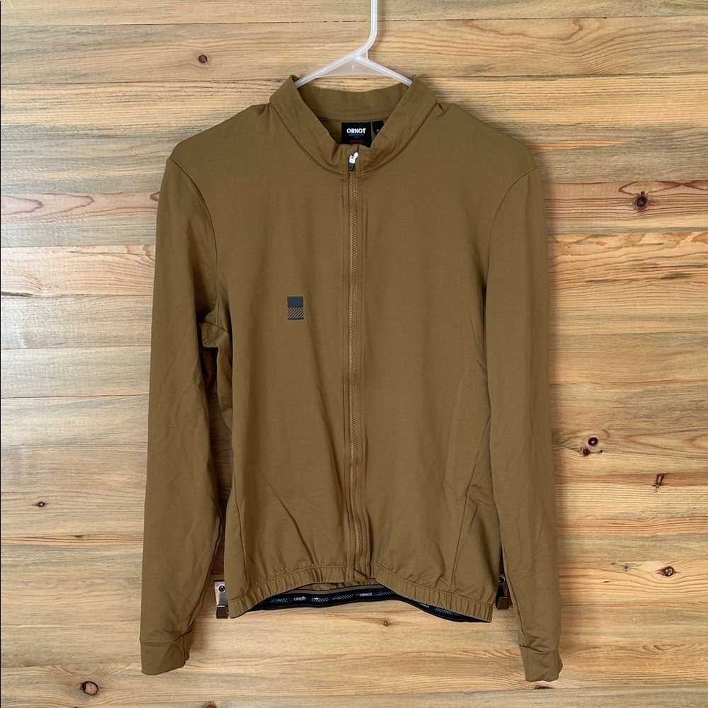 ORNOT Mustard Brown Cycling Zippered Shell with Pockets - Size XL